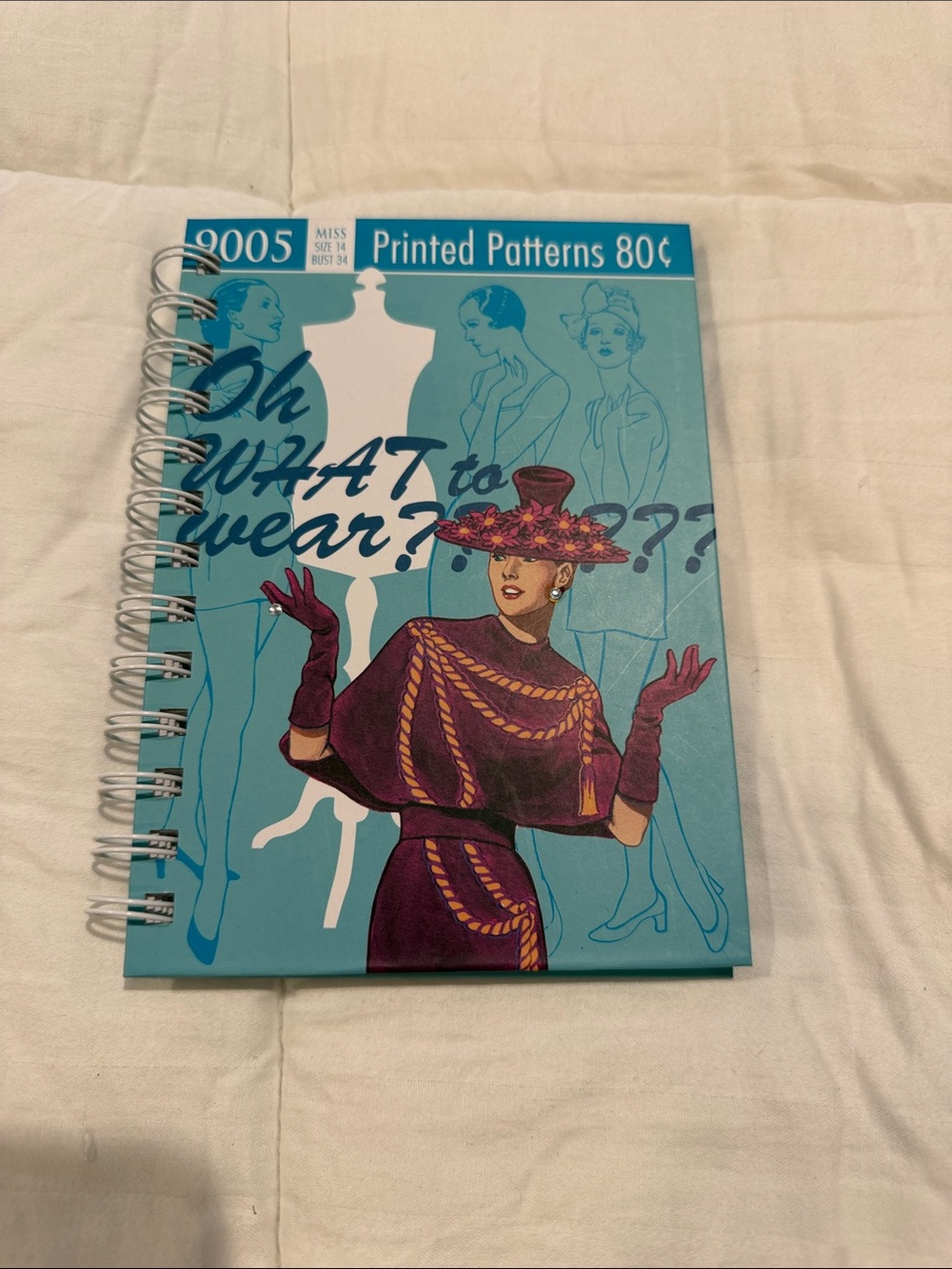 Oh What to Wear? Spiral Notebook - Teal & Plum Fashion Cover